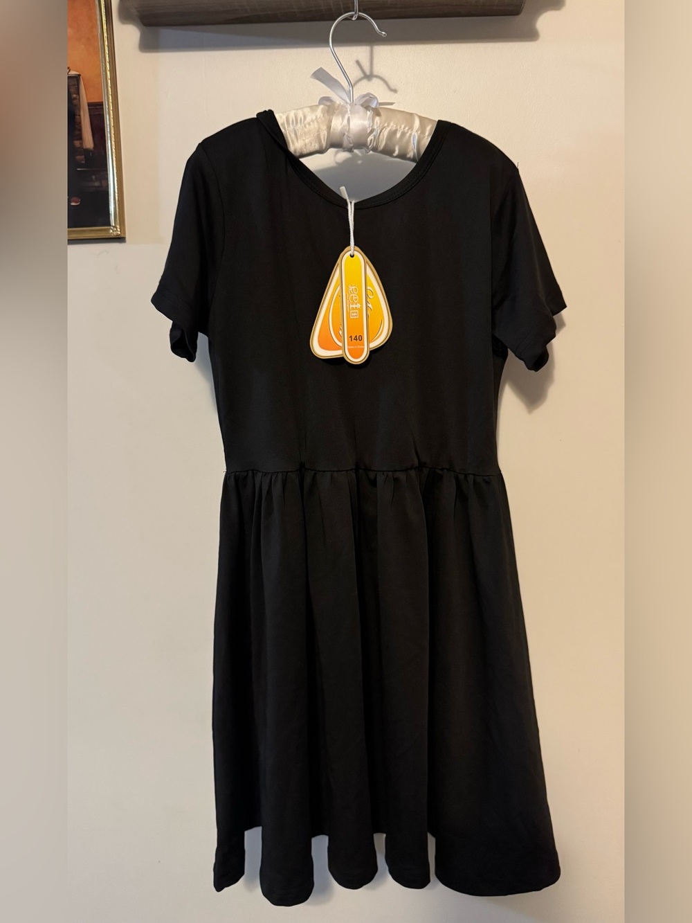 NWT Mud Kingdom Girls Black Short Sleeve Twirl Dress Size 140 US 8